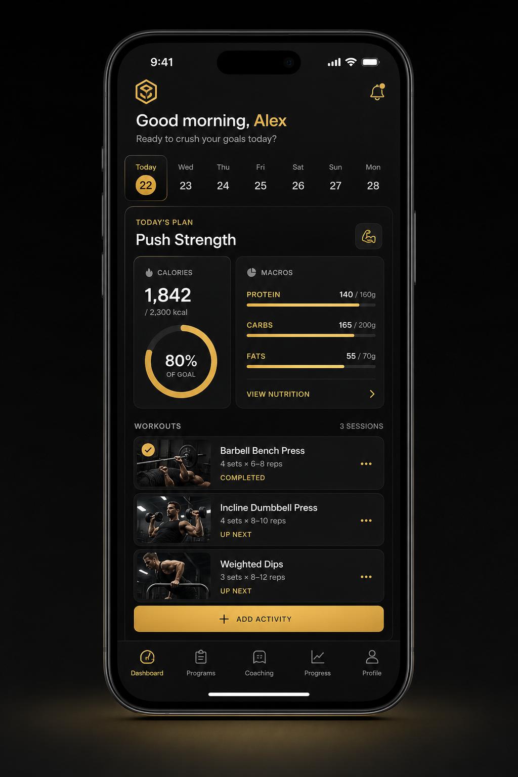 SECCO METHOD app Dashboard screen