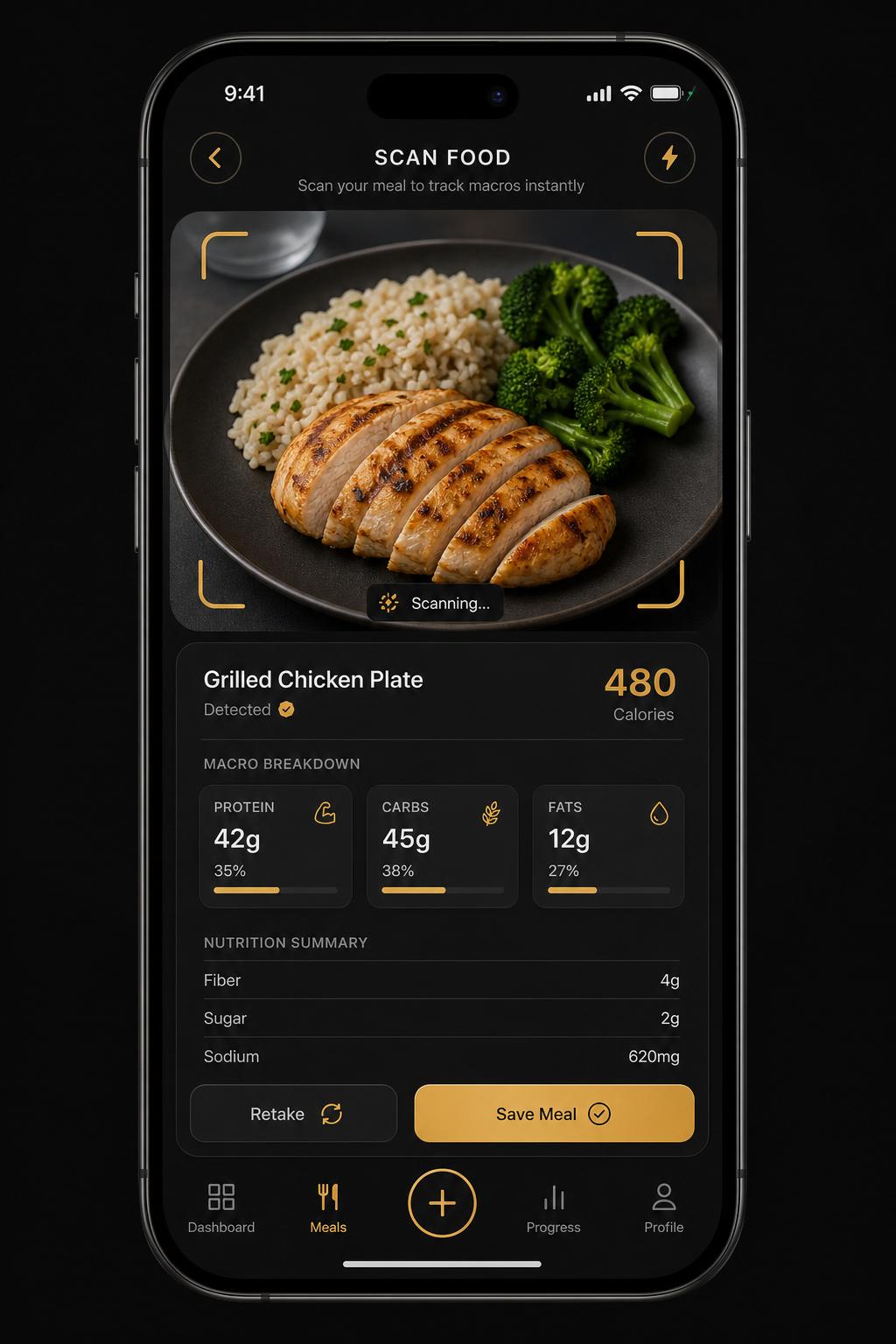 SECCO METHOD app Food Scanner screen